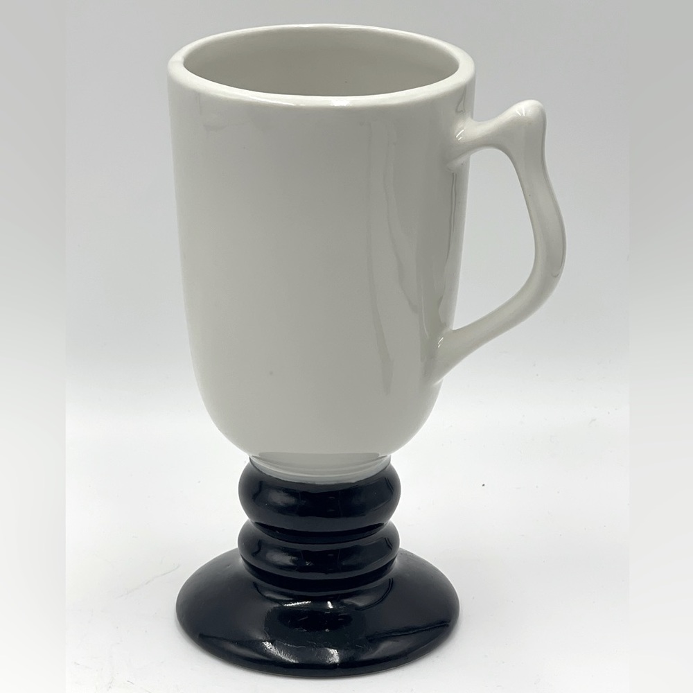HALL Made in USA: Vintage Two Tone 1273 Coffee Cup/Mug White with Black Base